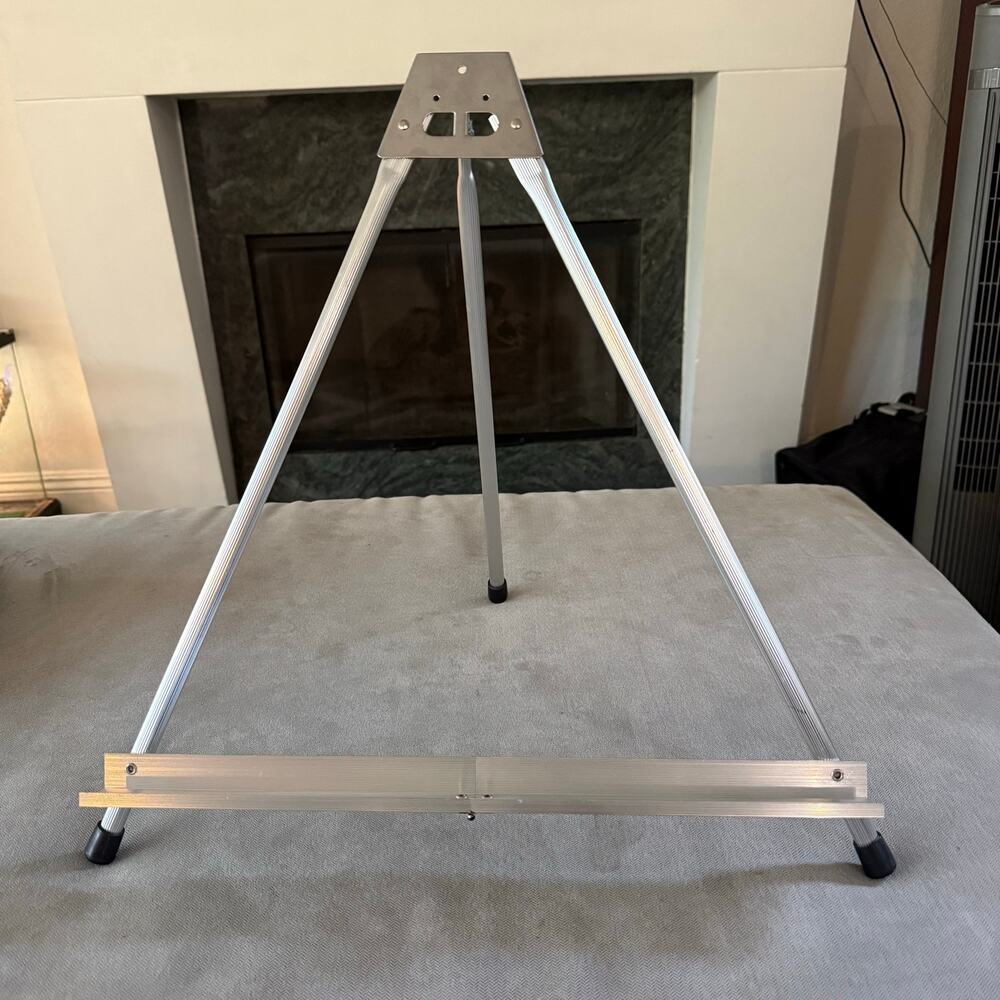 Adjustable Folding Aluminum Tabletop Easel 16" Display Art Stand Silver